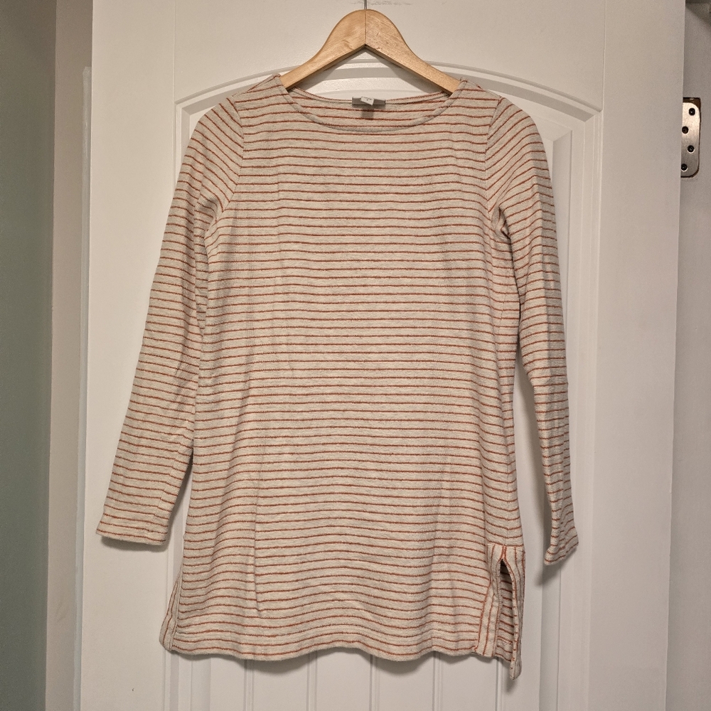 🌟7/25$ J.JILL Excellent Textured Striped Knit Tunic - Picture 3 of 5